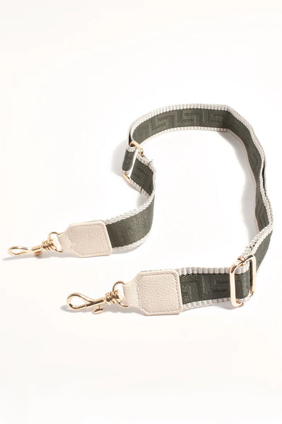 Geo Webbing Bag Strap - Khaki