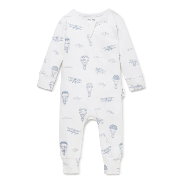 Air Balloon Zip Romper - White