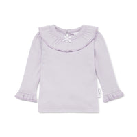 Lavender Pointelle Rib Top