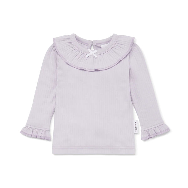 Lavender Pointelle Rib Top