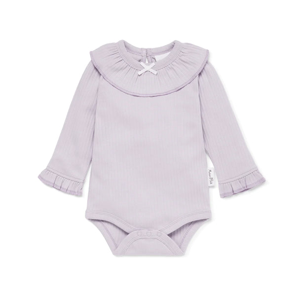 Lavender Pointelle Rib Onesie