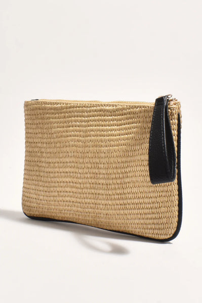 Francesca Weave Pouch - Natural/Black