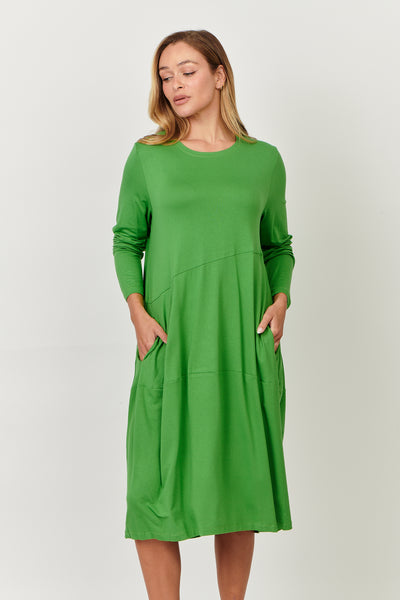 Stretch Viscose Dress - Apple