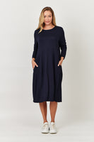 Stretch Viscose Dress - Ink