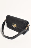 Hattie Weave Crossbody Bag - Black