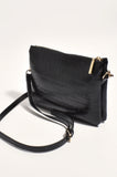 Sadie Croc Crossbody Bag - Black