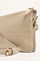 Sadie Croc Crossbody Bag - Cream