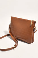 Sadie Croc Crossbody Bag - Tan