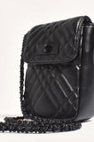 Prudence Quilted Crossbody Bag - Black