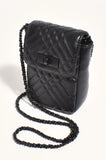 Prudence Quilted Crossbody Bag - Black