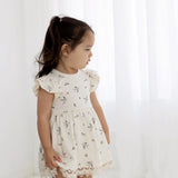 Swallow Lace Ruffle Dress - Natural