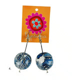 Bobble Earrings - Blue