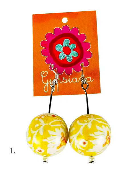 Bobble Earrings - Yellow