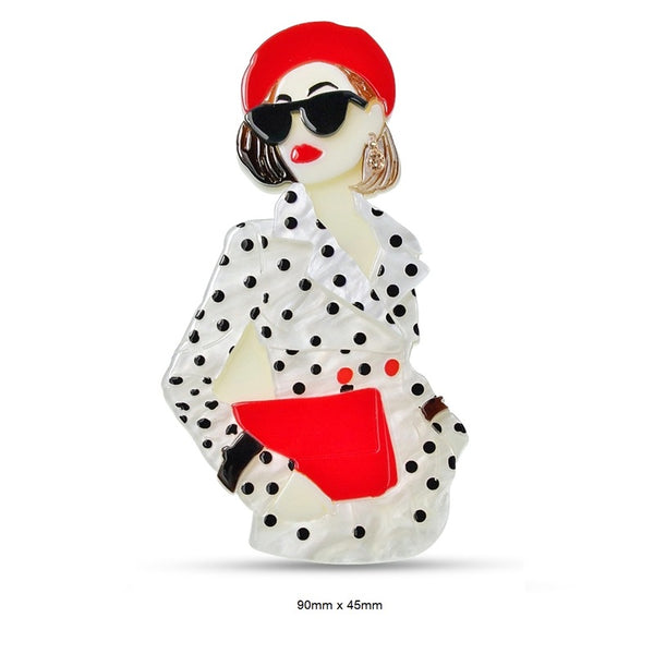 Polka Dot Lady Brooch