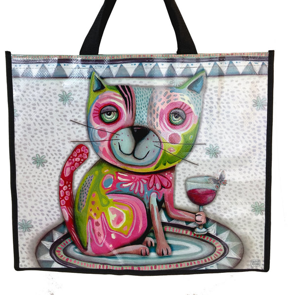 Shopping Bag - Cat Wine