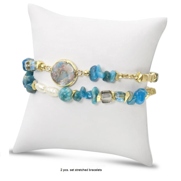 Pearl & Stone Bracelet - Teal