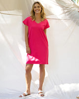 Zena T-Shirt Dress - Raspberry Pink