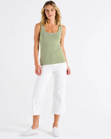 Emma Scoop Tank - Avocado Stripe