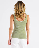 Emma Scoop Tank - Avocado Stripe