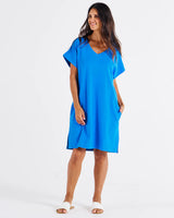 Elise V-Neck Dress - Powder Blue