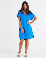 Elise V-Neck Dress - Powder Blue