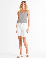 Bonnie Bermuda Denim Shorts - White