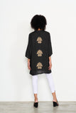 Block Print Shirt w/Gold Print