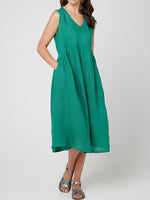 Savita Linen Dress - Jade