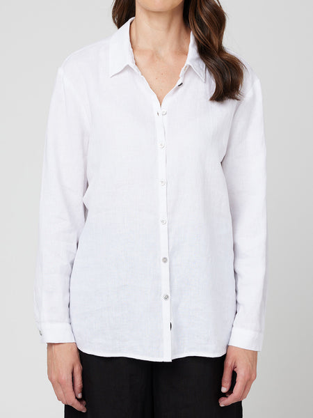 Boyfriend Linen Shirt - White