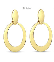 Doorknocker Clip On Earrings - Gold