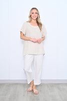 Linen Top - Beige