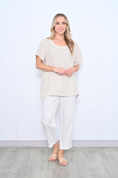 Linen Top - Beige