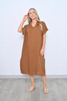 Linen Dress w/Fringe Detail