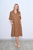 Puff Sleeve Linen Dress