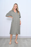 Puff Sleeve Linen Dress