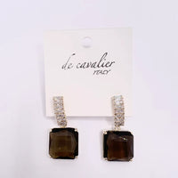 Amber and diamante statement earrings for women in Australia