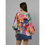 Watercolour Print Cotton/Velvet Kimono