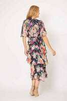 Silk Blend Layer Dress - Navy/Pink Floral