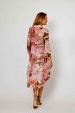 Silk Blend Tier Dress - Pink/Olive