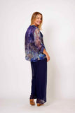 Silk Blend Pant - Navy