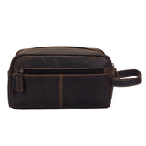 Leather Toiletry Bag - Brown