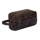 Leather Toiletry Bag - Brown