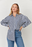 Stripe Cotton Shirt - Ink