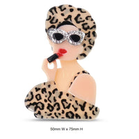 Lady in Leopard Brooch