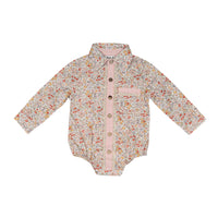 Winter Bloom Floral Shirt Playsuit