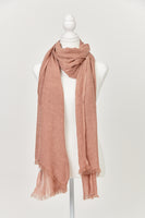 Frayed Edge Scarf - Rust