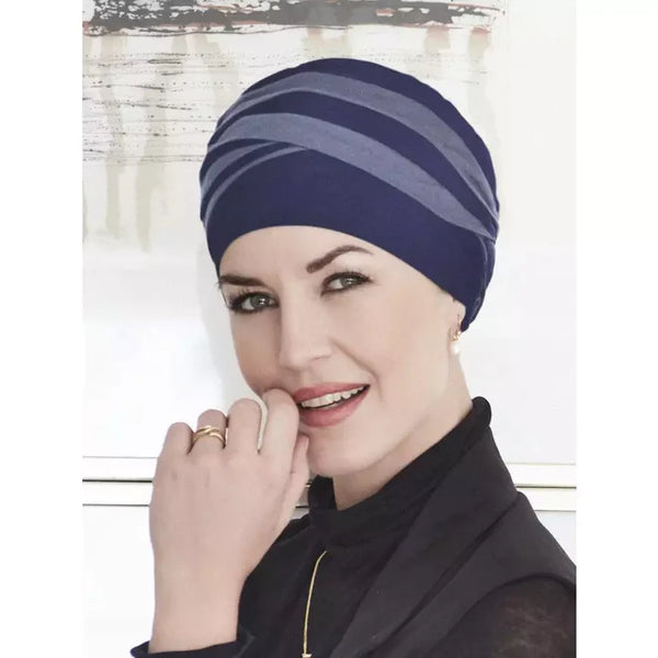 Shanti Turban - Dark Blue/Light Lilac