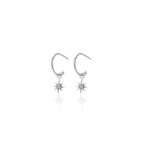 Superfine Star Hoops - Silver