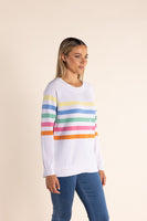 Multi Stripe Knit - White