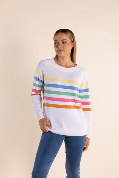 Multi Stripe Knit - White